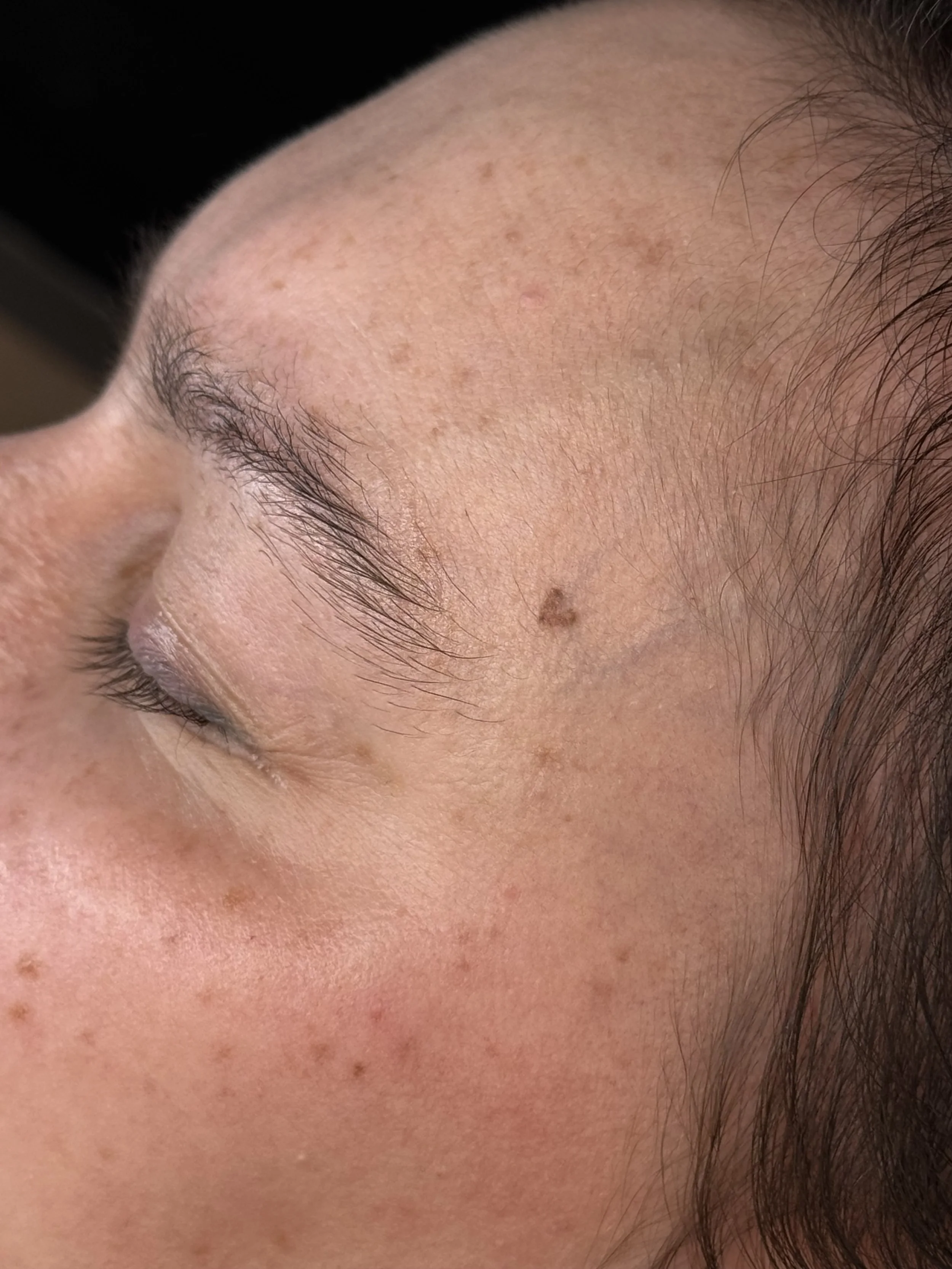 healed faux freckled heart freckle tattoo leeds uk manchester