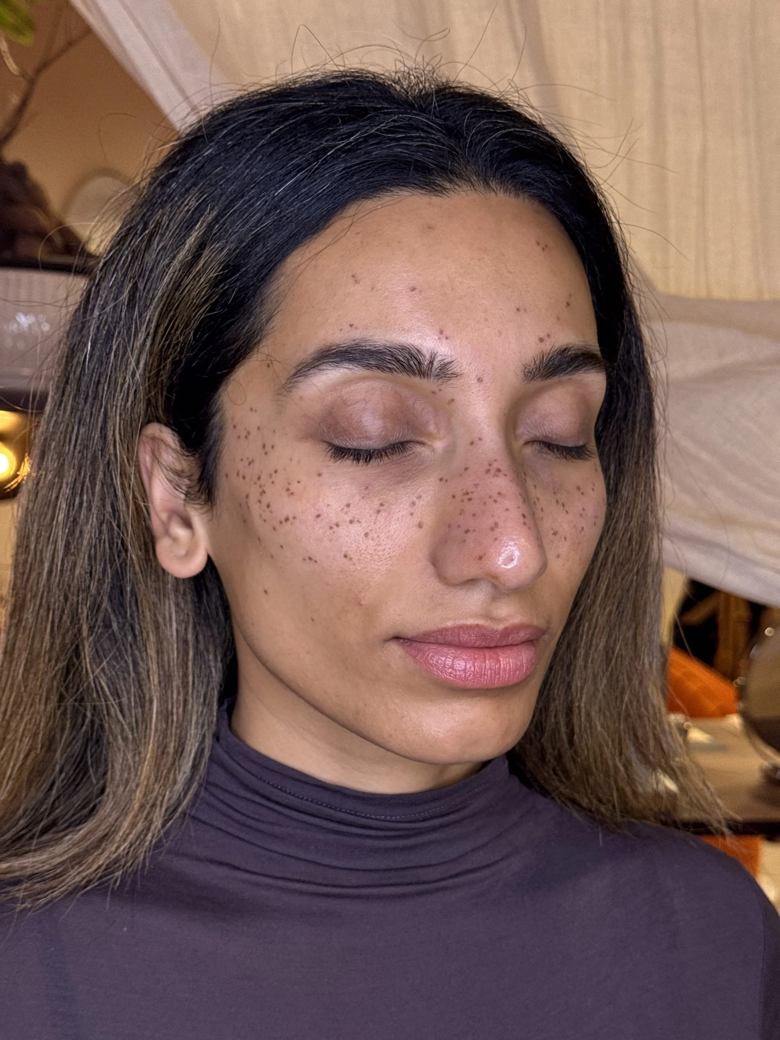 Medium coverage faux freckle tattoos