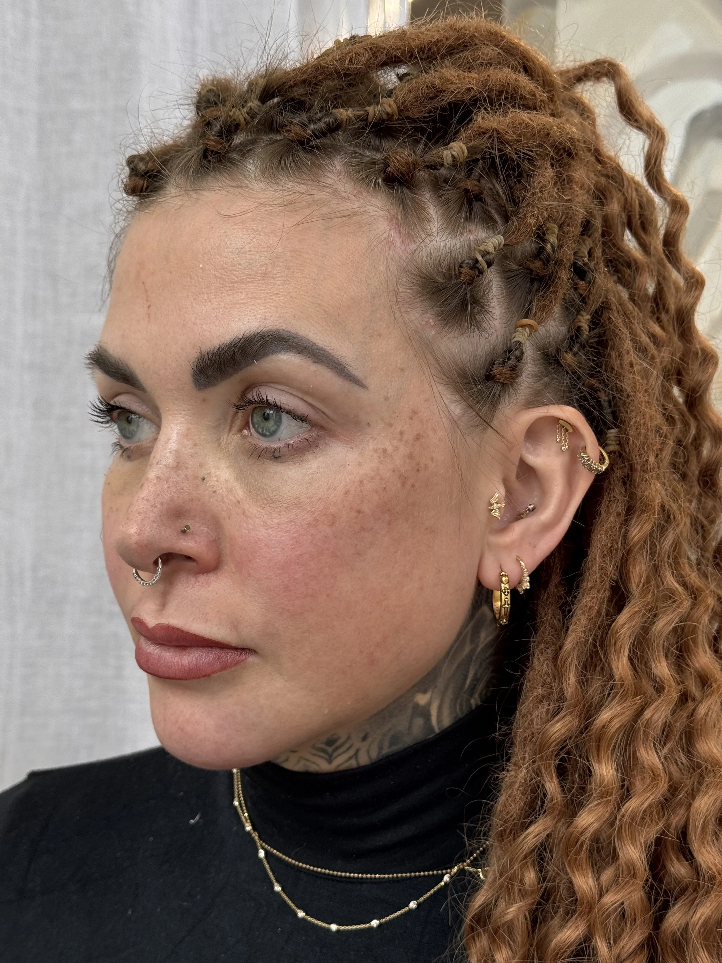 Healed faux freckles freckle tattoo pmu uk Leeds Manchester permanent make-up lip blush 