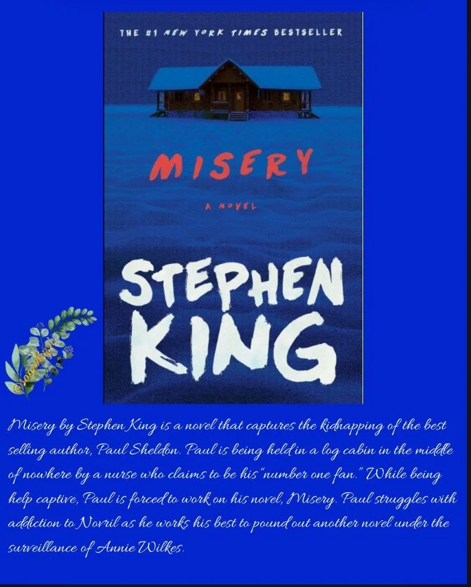⭐️⭐️⭐️⭐️⭐️

Misery by Stephen King is easily a five star novel because the twists were not expected. This novel can easily be perceived as therapy for writers who are struggling with writer's block because Paul Sheldon is forced to write his novel by