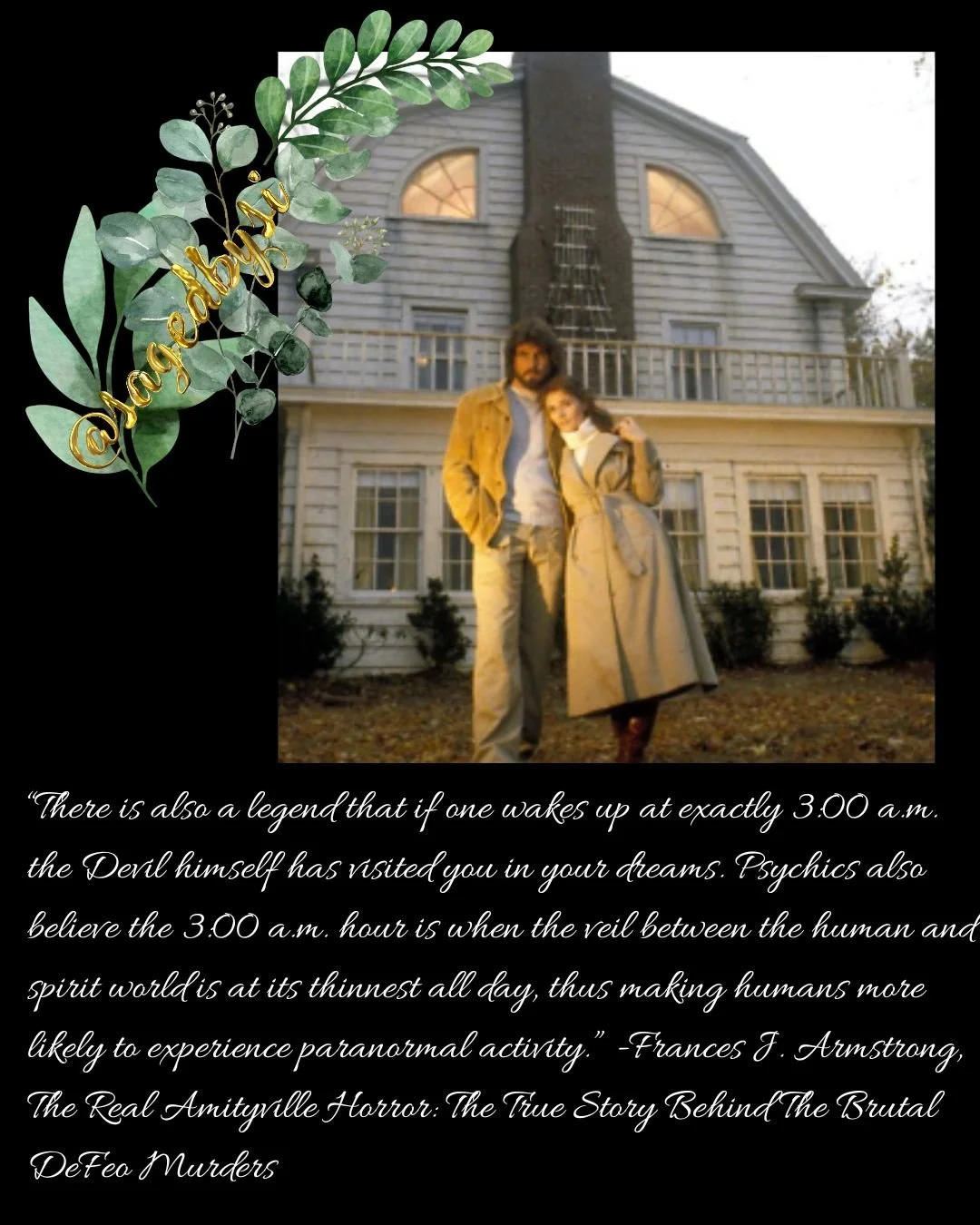 In The Amityville Horror, 3:15 AM marks the moment when everything intensifies&mdash;known in folklore as &ldquo;The Devil&rsquo;s Hour.&rdquo;

This chilling timestamp grips the reader with waves of fear, unease, and spiritual disturbance. It&rsquo;