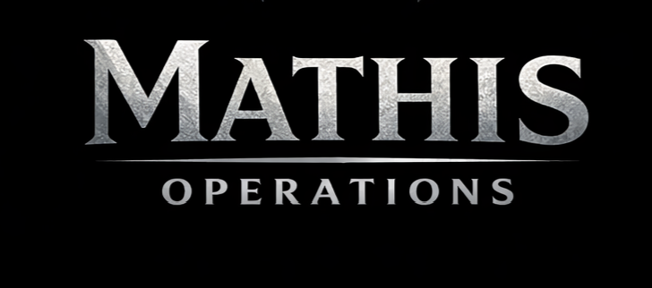 Logo for Mathis Operations with silver and black design.