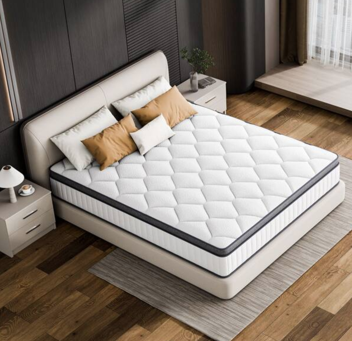 Queen Medium Hybrid Bamboo Charcoal Memory Foam 12 in. Innerspring Tight Top CertiPur-US Certified Foam Mattress