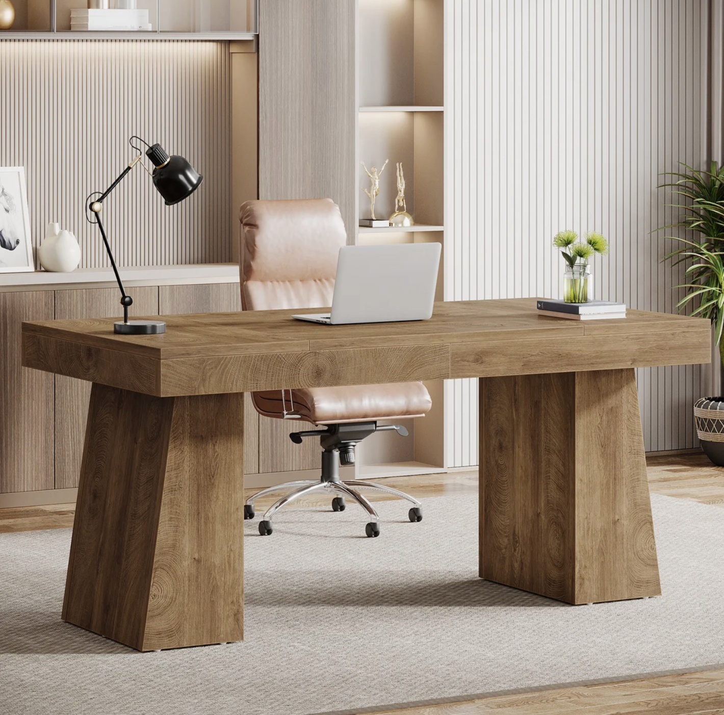 Wolbach 55 Inches Executive Desk with Double Trapezoid Base
By Millwood Pines