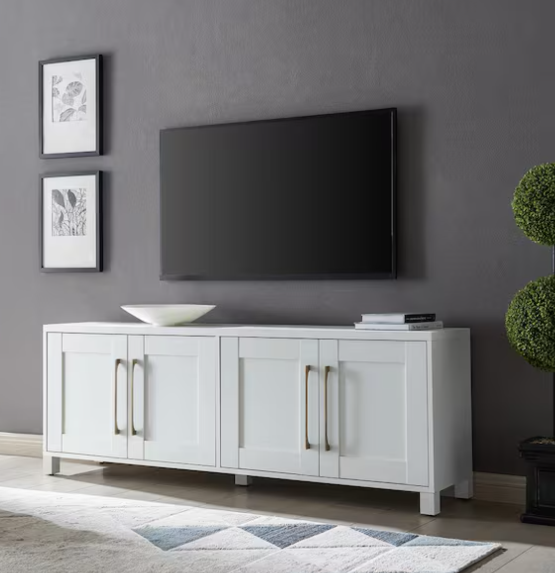 Chabot 68 in. White TV Stand Fits TV's up to 75 in.