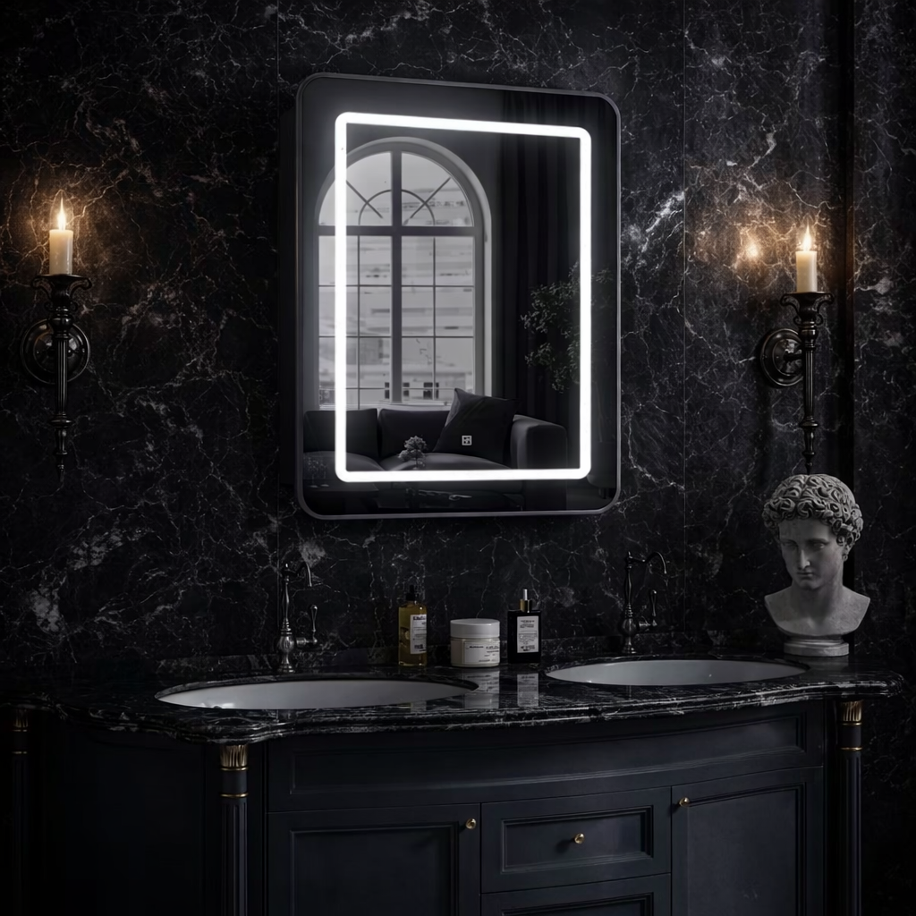 24" × 30" Bright Silver LED Lighted Medicine Cabinet with Mirror