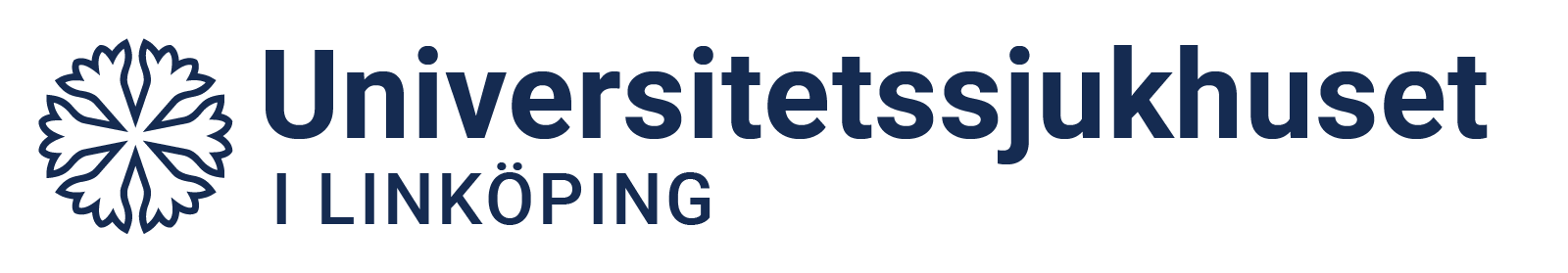 Logo of Universitetsjukhuset i Linköping with a stylized flower motif and text in Swedish.