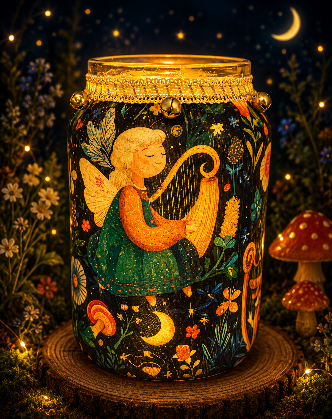 A Musical Fairy Garden Flameless Candleholder Large