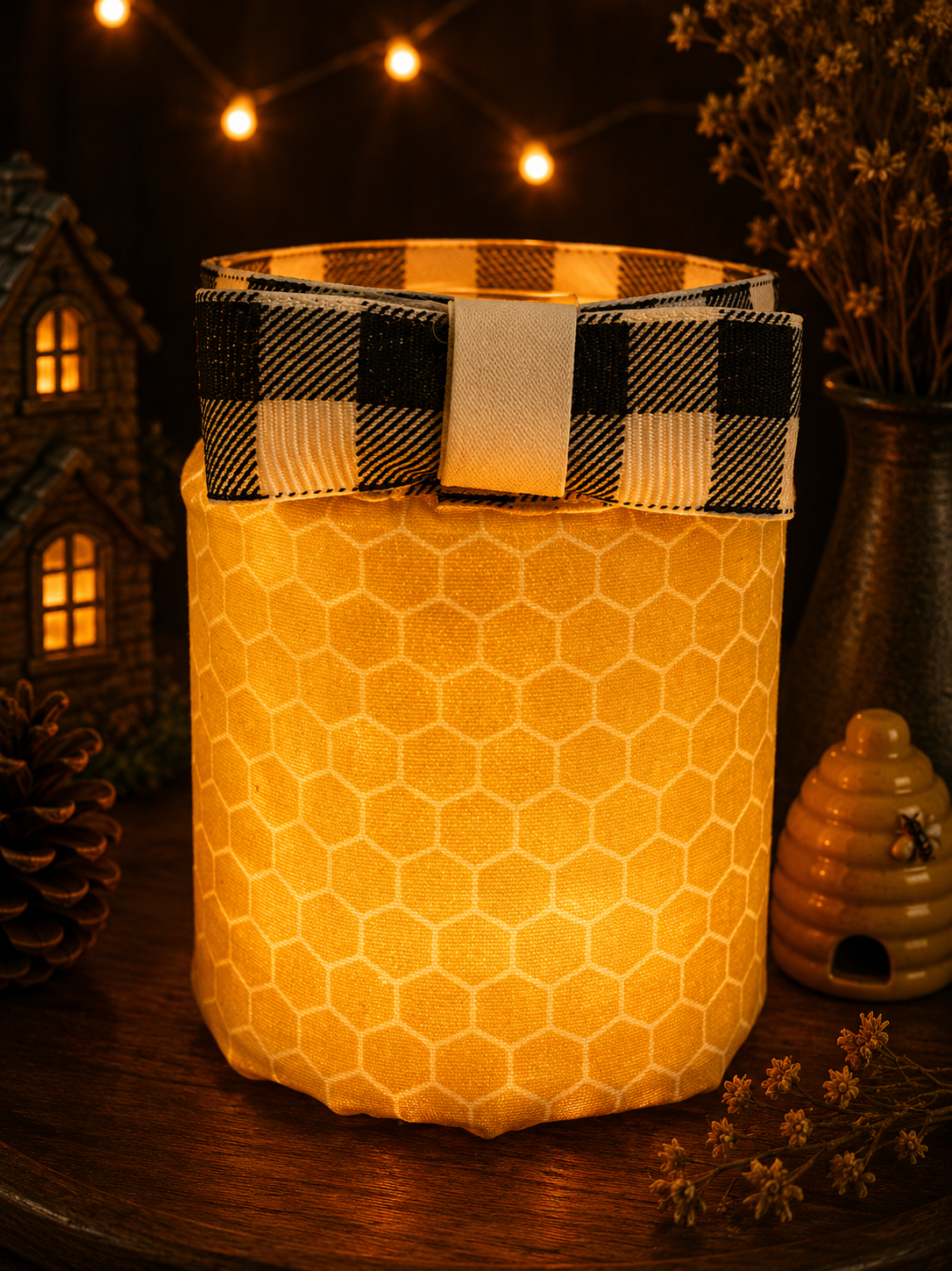 Honeycomb Haze Flameless Candleholder Small Round