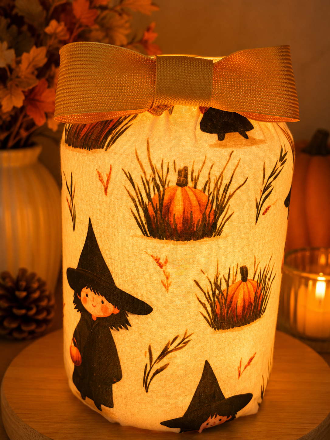 Little Witches Trick or Treating Flameless Candleholder Large