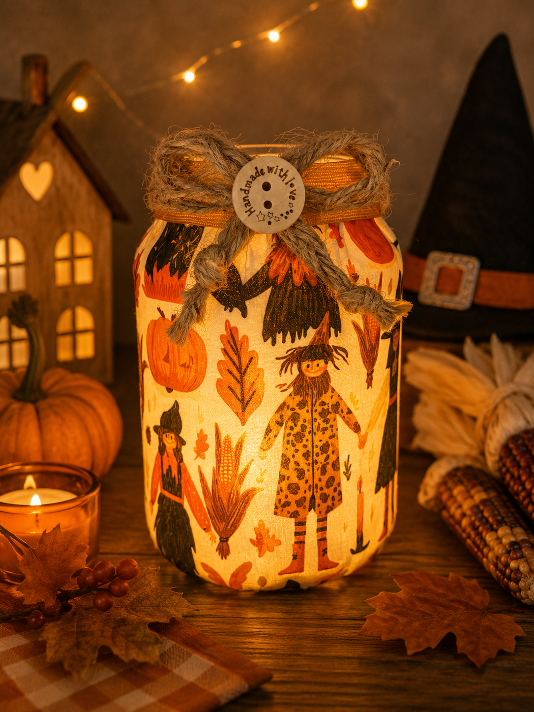 Whimsy in the Wheat Flameless Candleholder Large