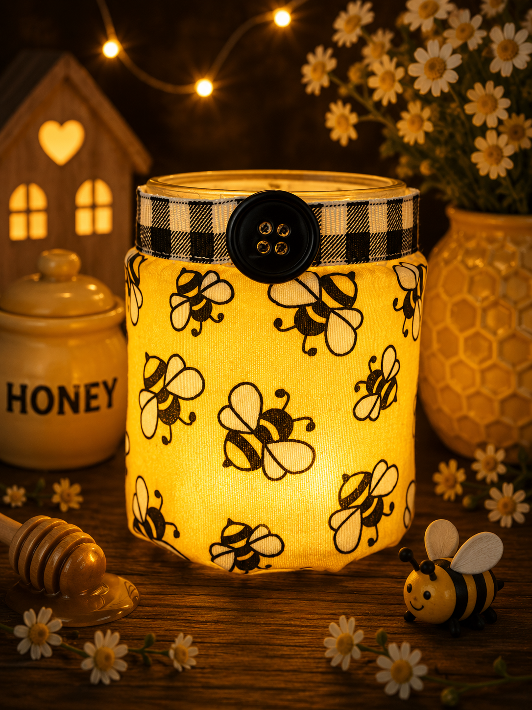 Save the Bees Flameless Candleholder Small Hexagonal