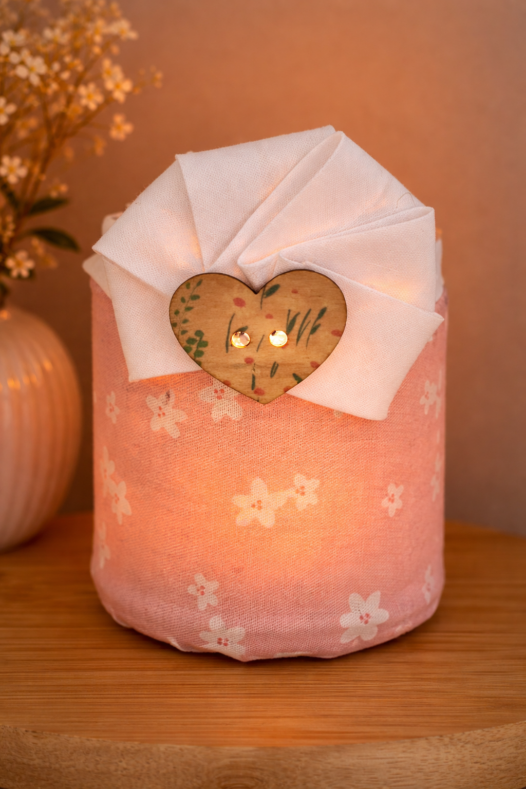 Scattered Petals Flameless Candleholder Small Round
