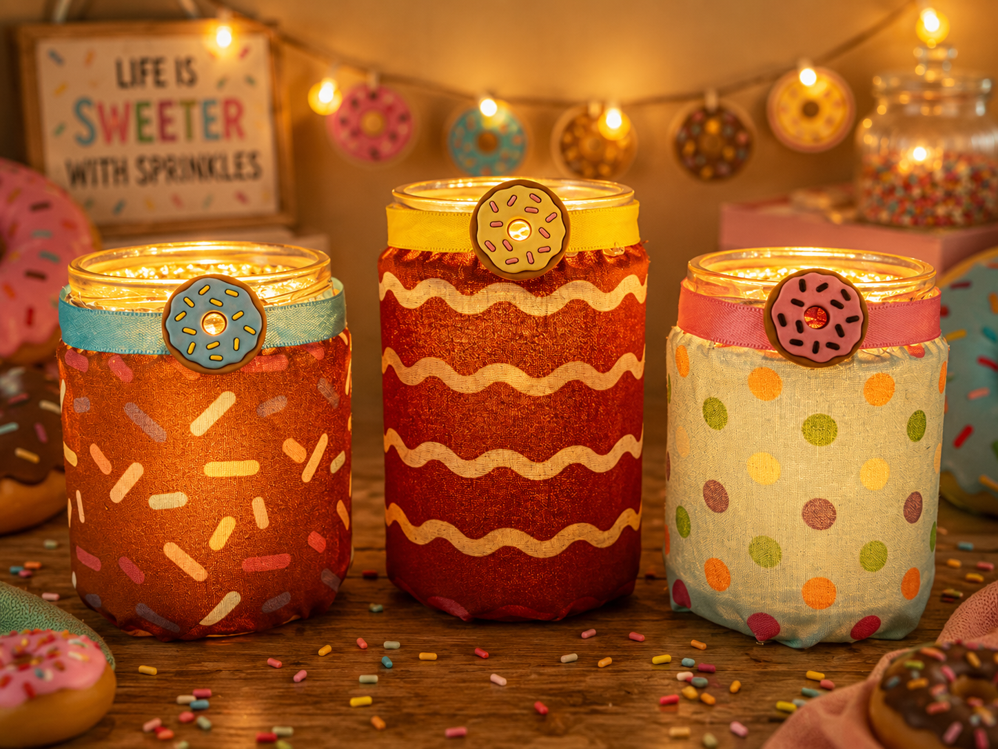 Donut Themed Flameless Candleholder