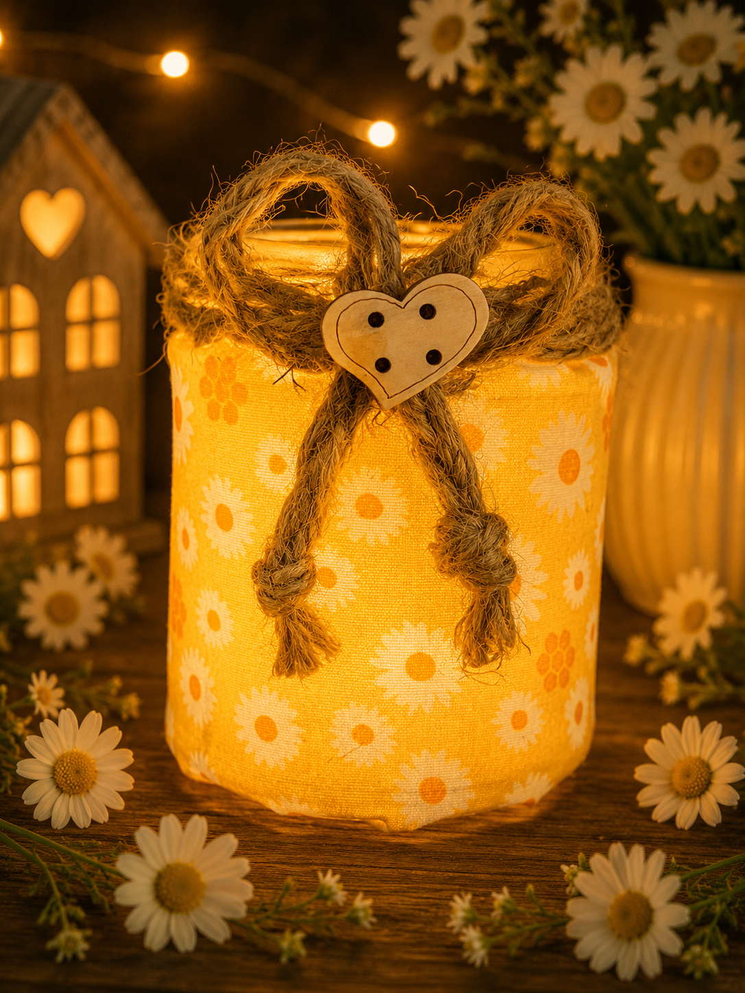 Daisy Craze Flameless Candleholder Small Round