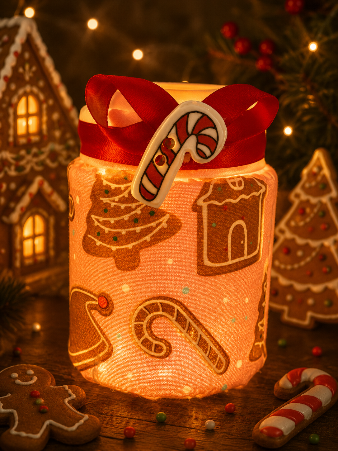 Gingerbread Wonderland in Pink Small Round