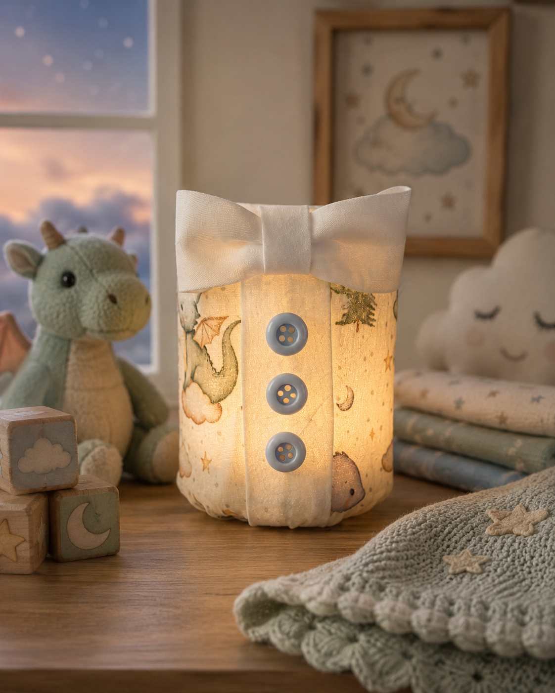 Baby Dragon Forest Flight Flameless Candleholder Small Hexagonal Preserve