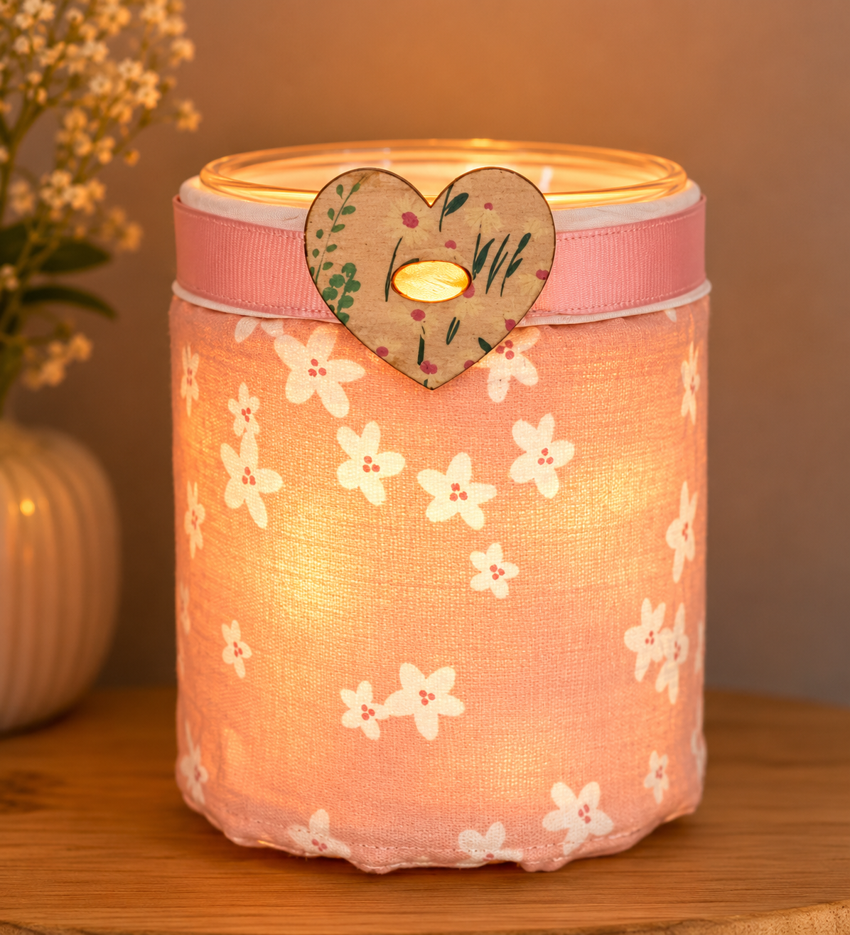 Scattered Petals Flameless Candleholder Small Round