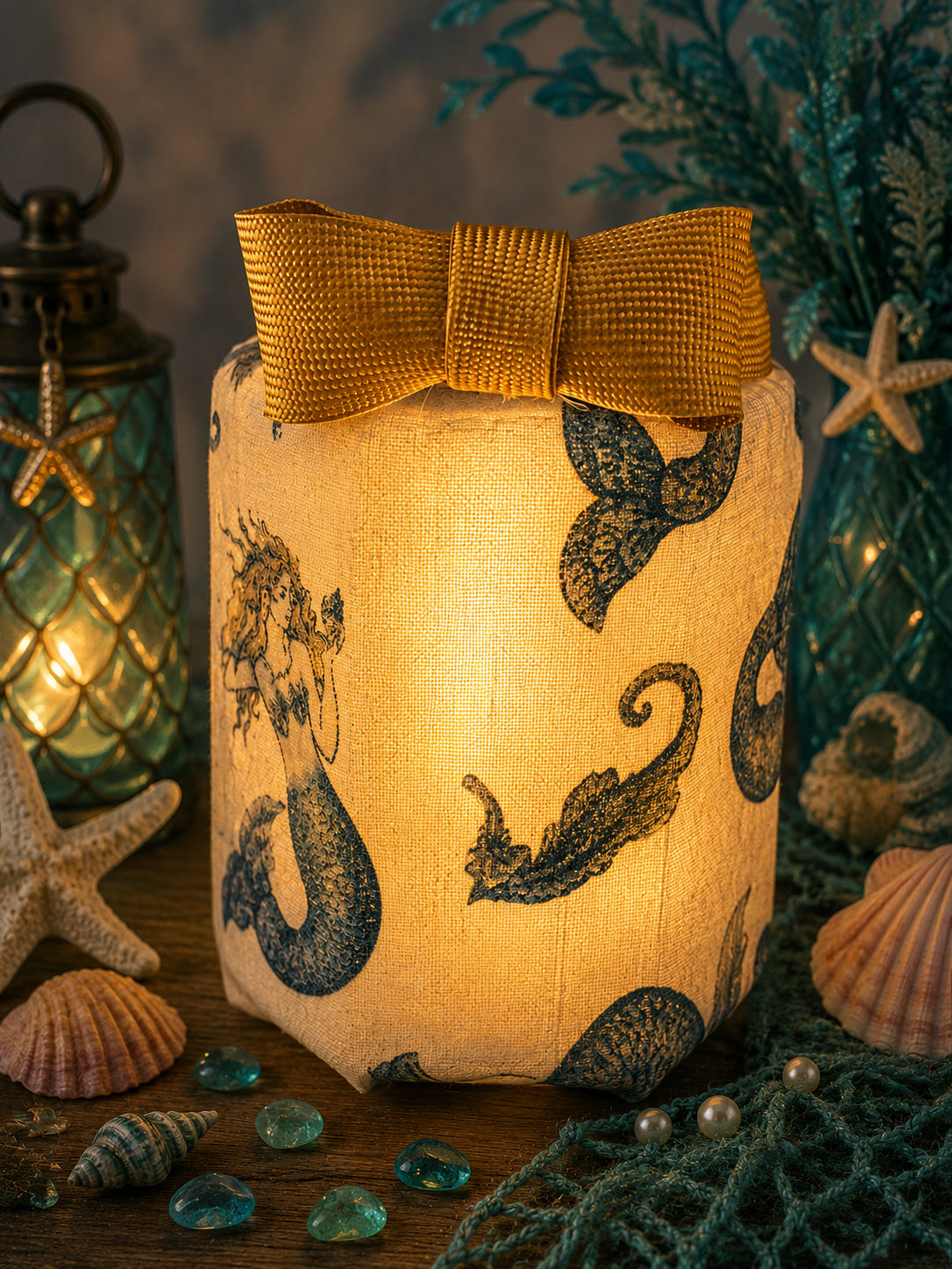 Mermaid Dreams Flameless Candleholder Medium Hexagonal
