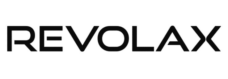Revolax logo in black bold letters on a white background.