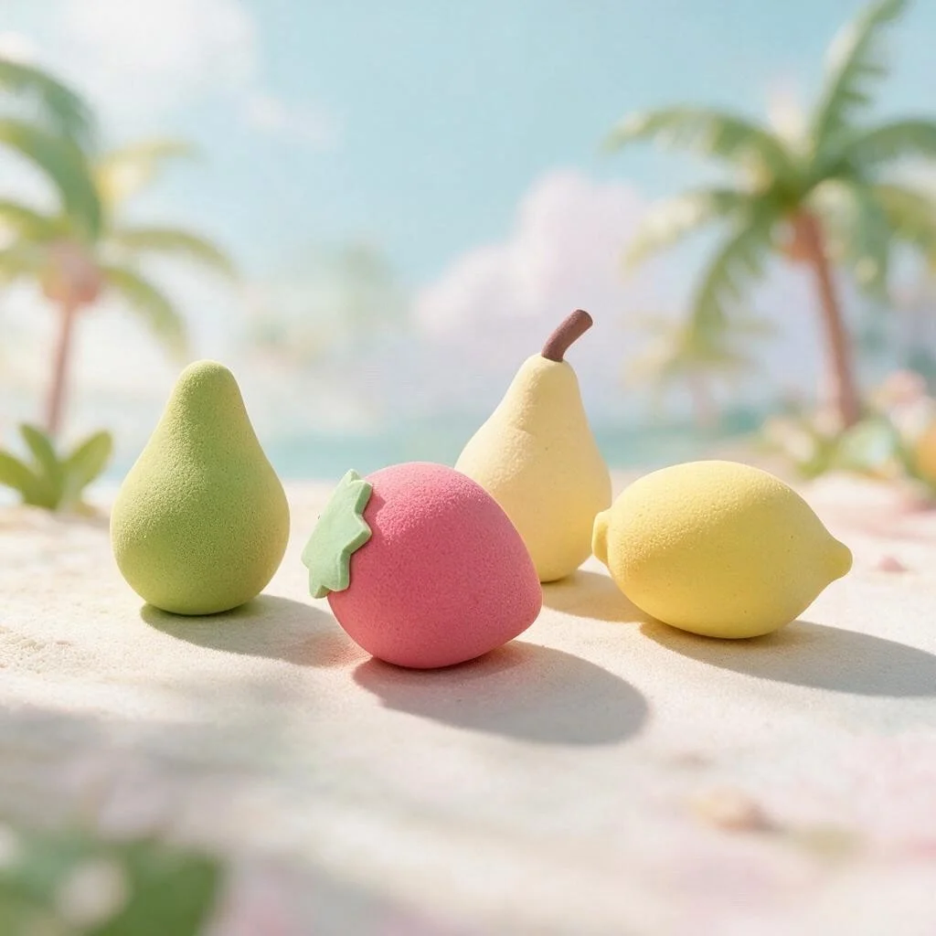 Fruit Makeup Sponge Set – 4 Pieces with Storage Case
