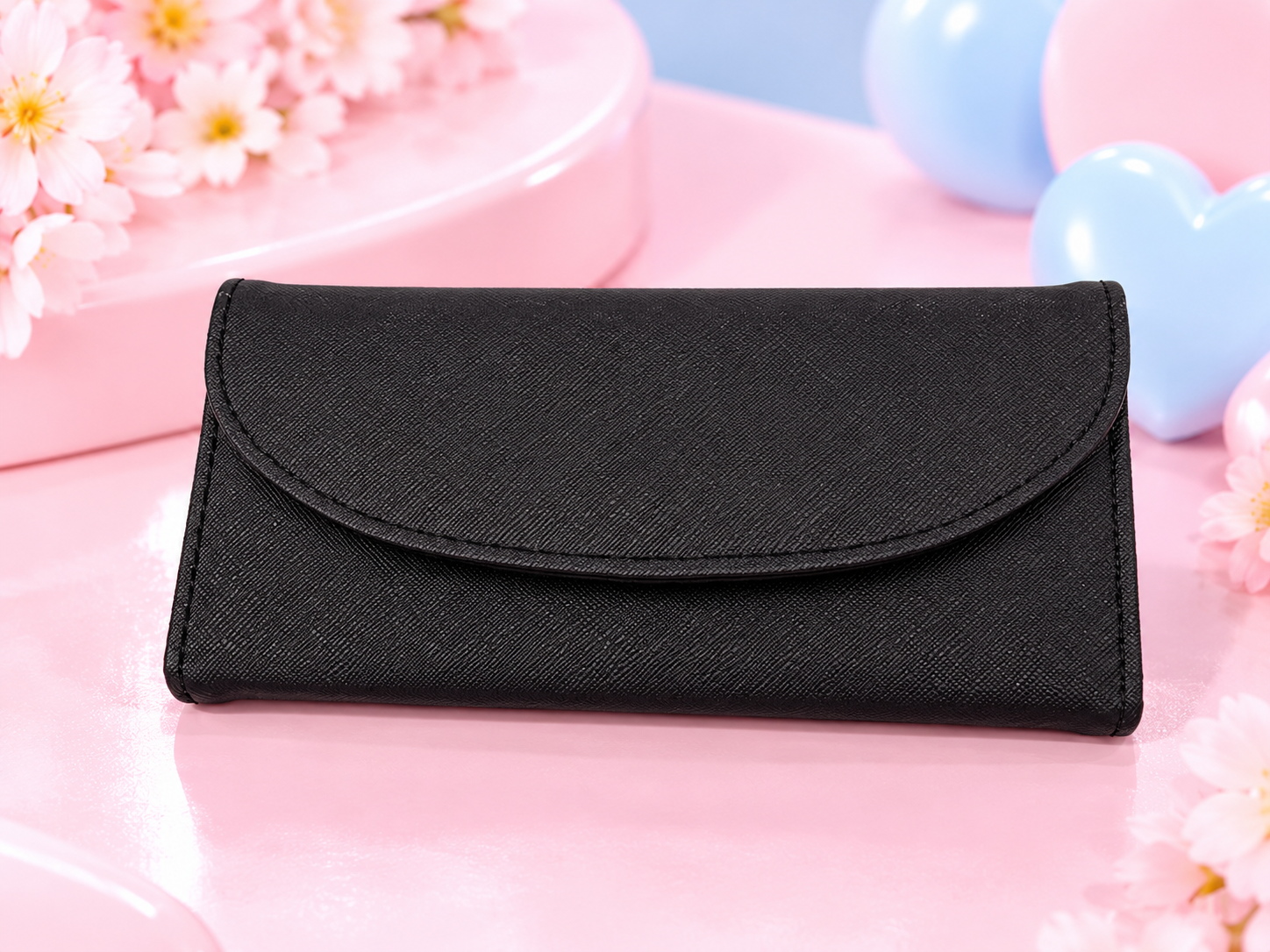 Black Textured Clutch in Dreamy Pastels.png