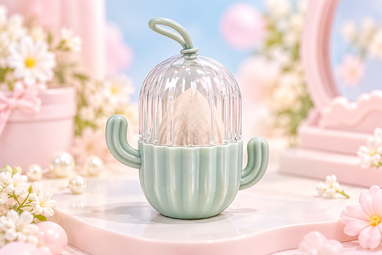 Cactus Makeup Sponge with Storage Case
