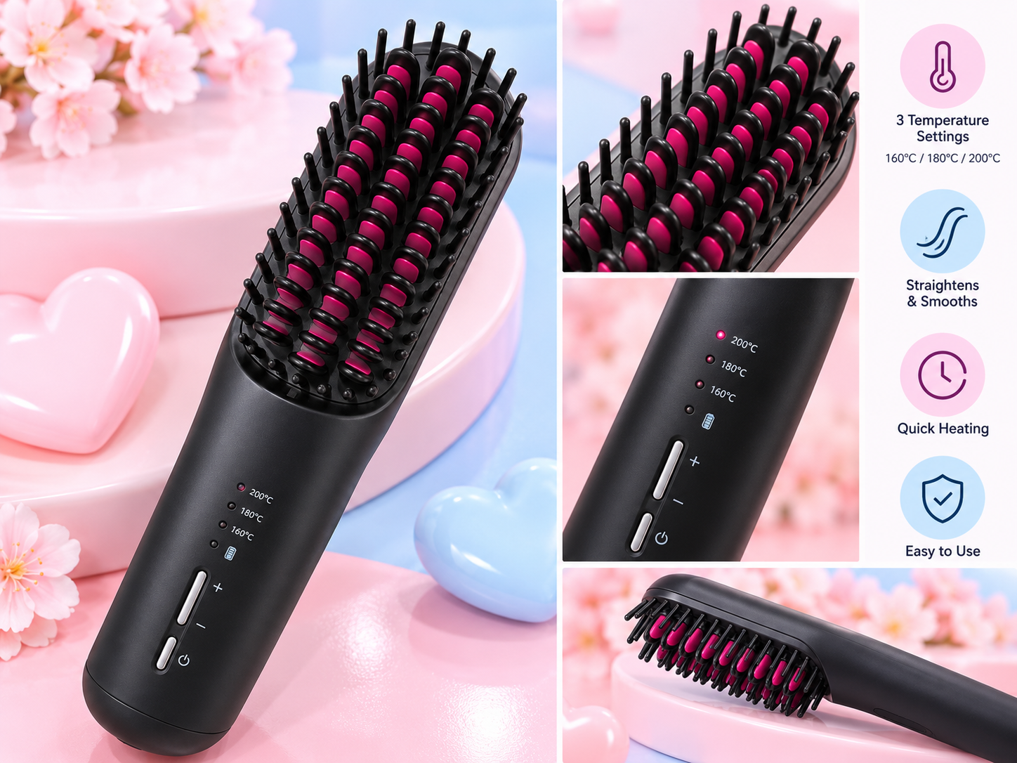 Pastel Black Hair Straightening Brush Showcase.png