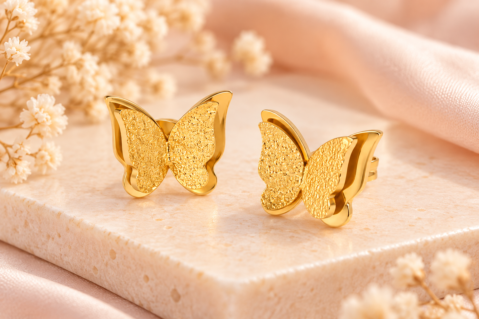 Golden Butterfly Studs on Ivory Marble.png