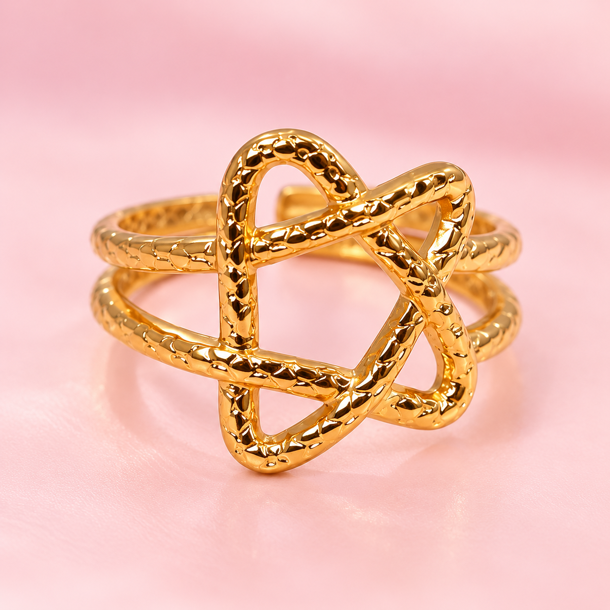 Gold Star 18k Plated Adjustable Ring