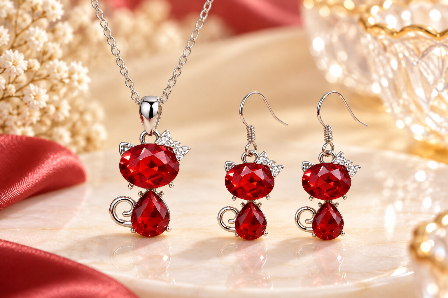 Ruby Cat Jewelry Set on Marble.png