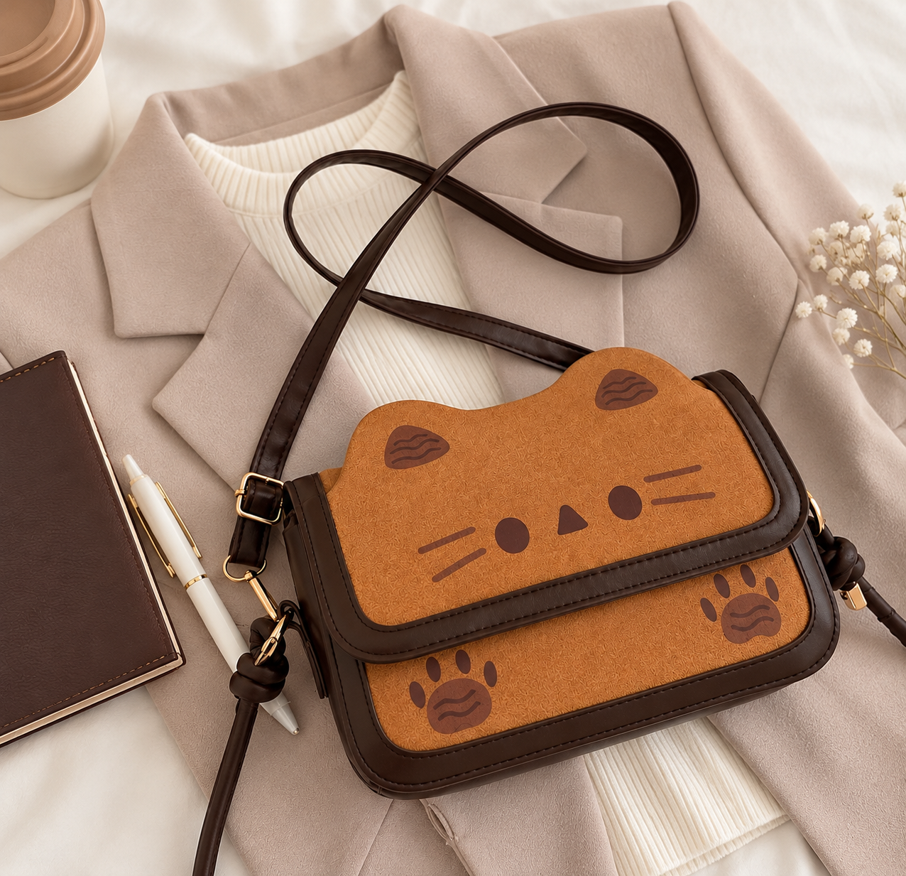 Cozy Cat Bag Office Flatlay.png