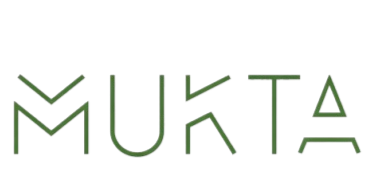 Logo met de tekst 'MUKTA' in groene letters
