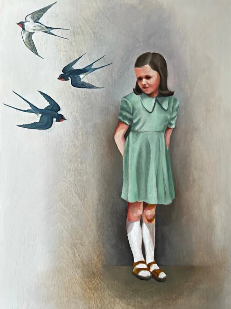 'Away with the birds'
Oil on birch panel 30cm x 40cm
