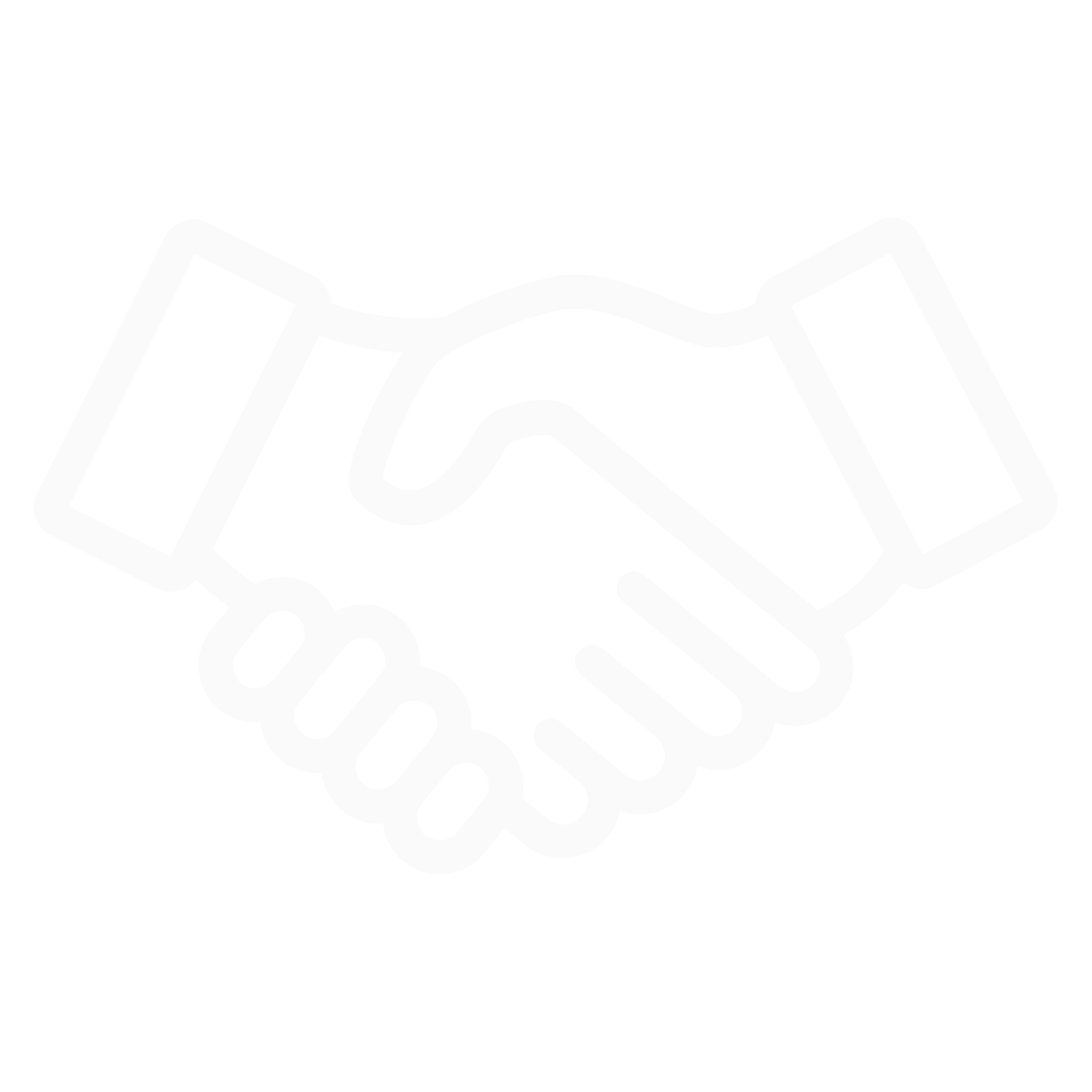 Outline icon of a handshake.