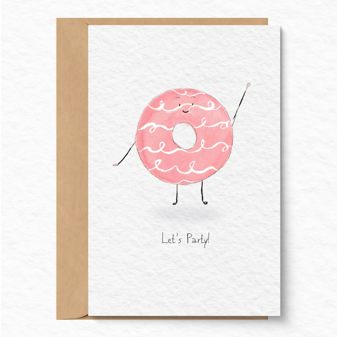 Party ring greeting card A6