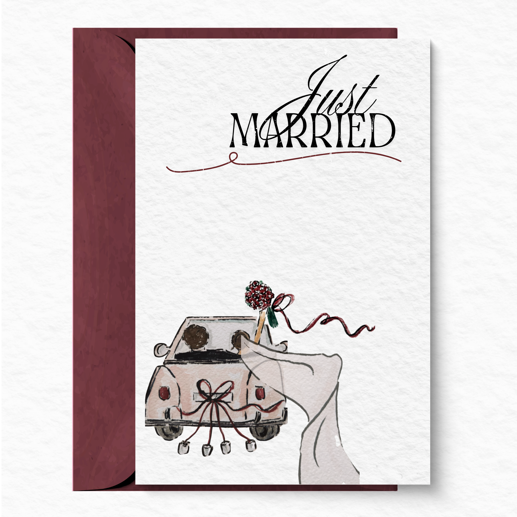Wedding greeting card - Vintage car A6