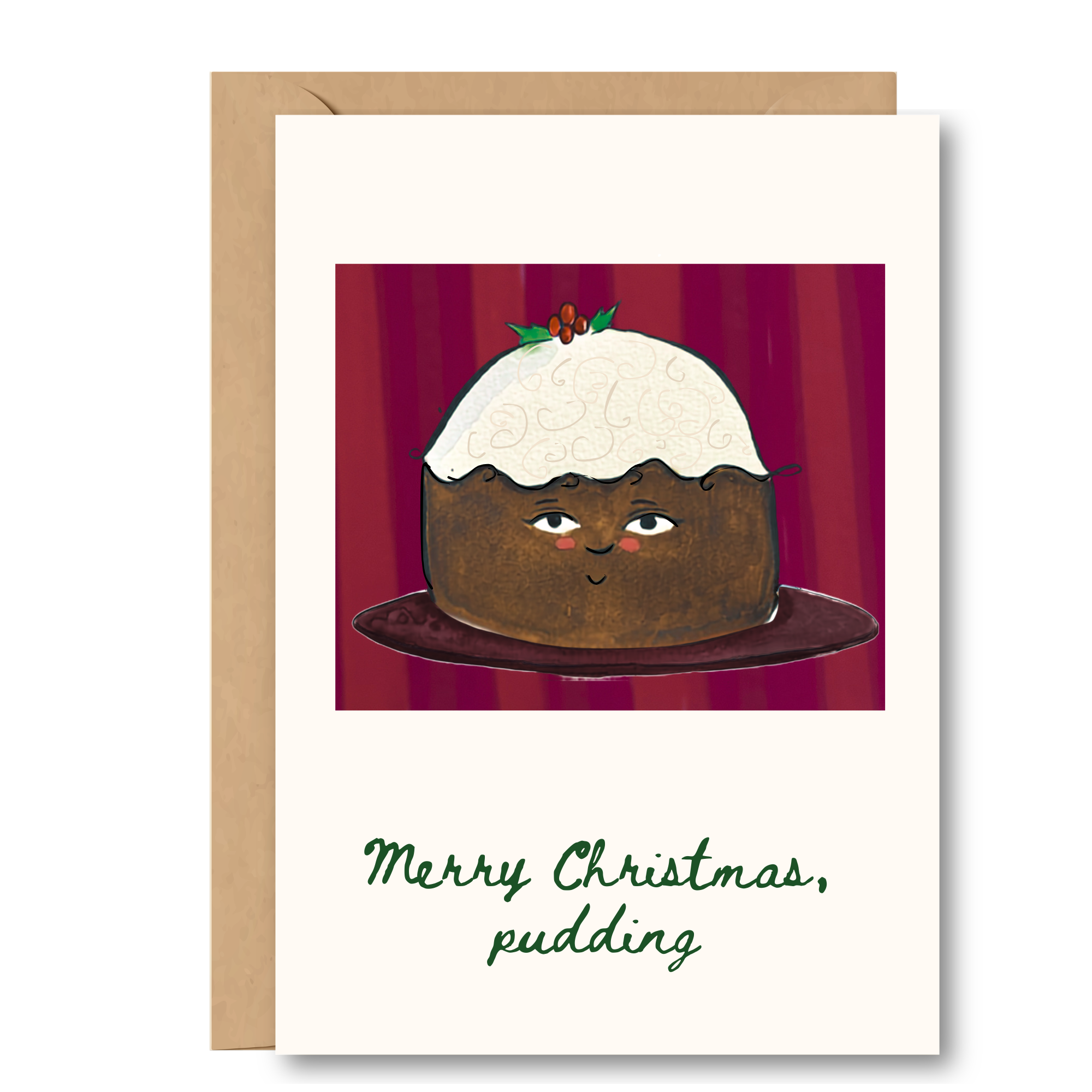 Pudding Christmas card - A6