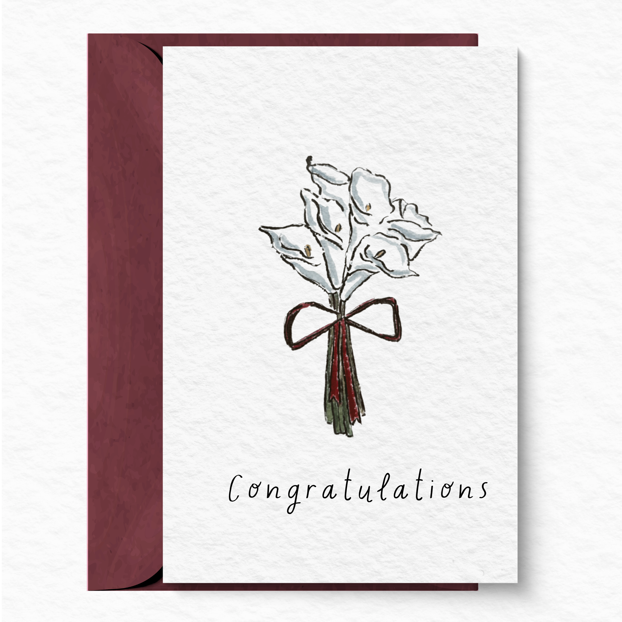 Wedding greeting card - Lilly bouquet A6