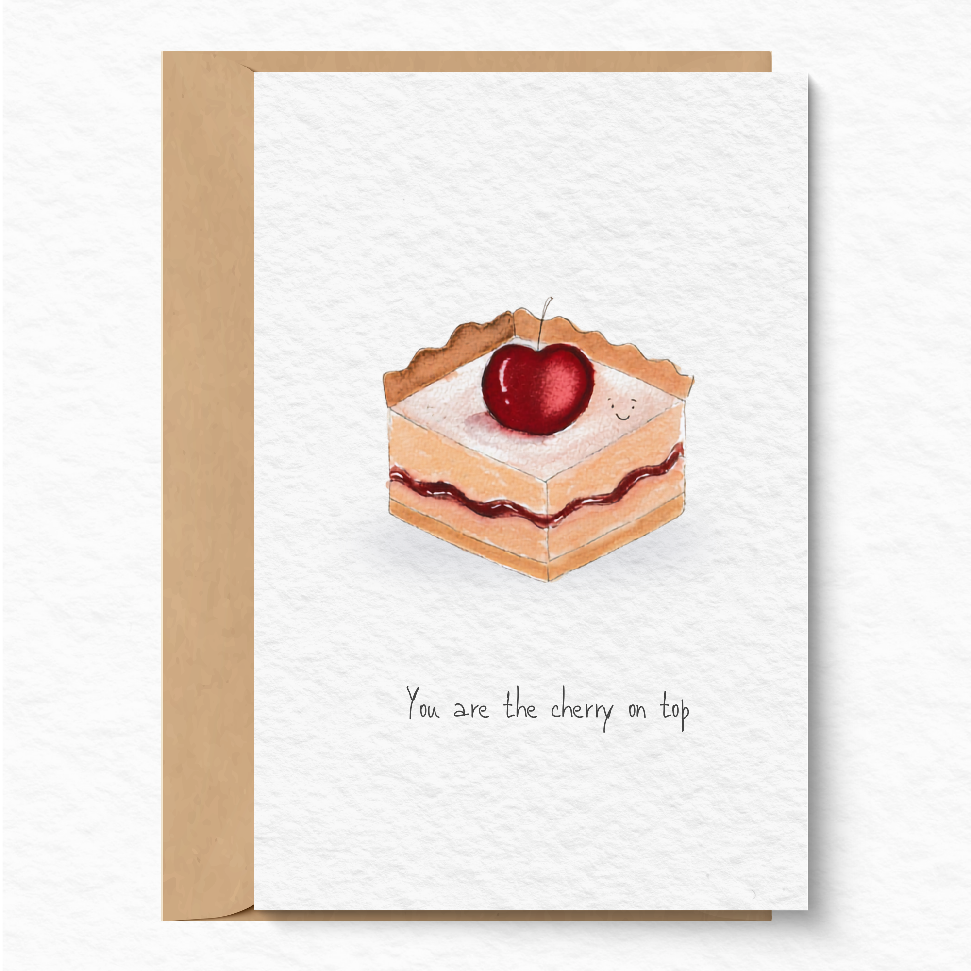 Cherry tart greeting card A6