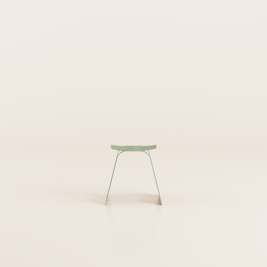 Le tabouret 1 place Ott.01 vert sauge de la Collection Otdr, léger, empilable et résistant. Mobilier outdoor et durable pour le secteur CHR, cafés, hôtels, restaurants, les terrasses et les jardins