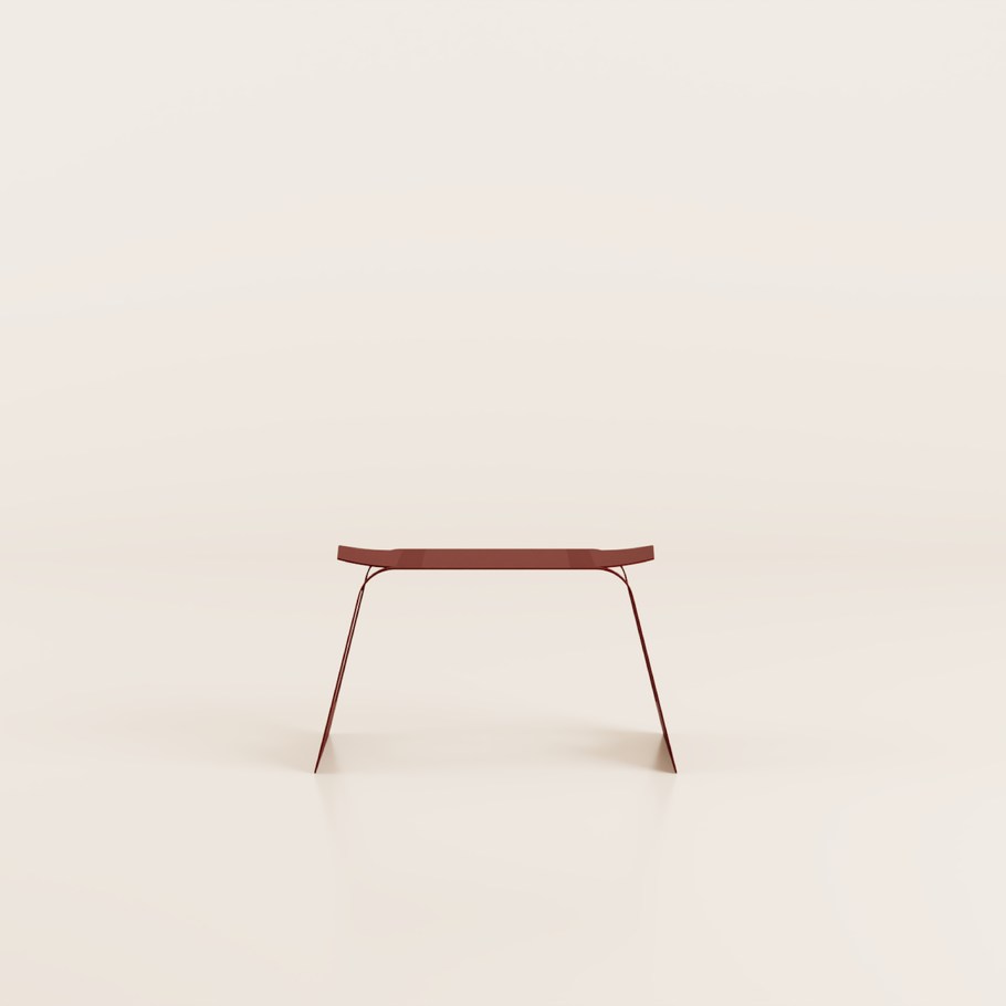 Le banc 2 places Ott.02 bordeaux cerise de la Collection Otdr, léger, empilable et résistant. Mobilier outdoor et durable pour le secteur CHR, cafés, hôtels, restaurants, les terrasses et les jardins