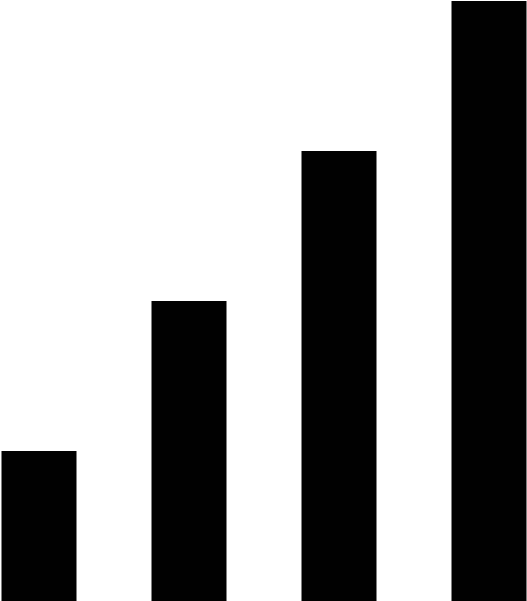 Black and white silhouette bar chart.
