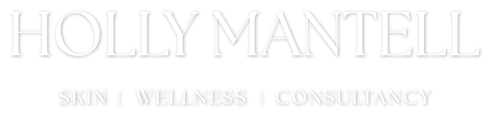 Holly Mantell logo with the words Skin, Wellness, and Consultancy below.