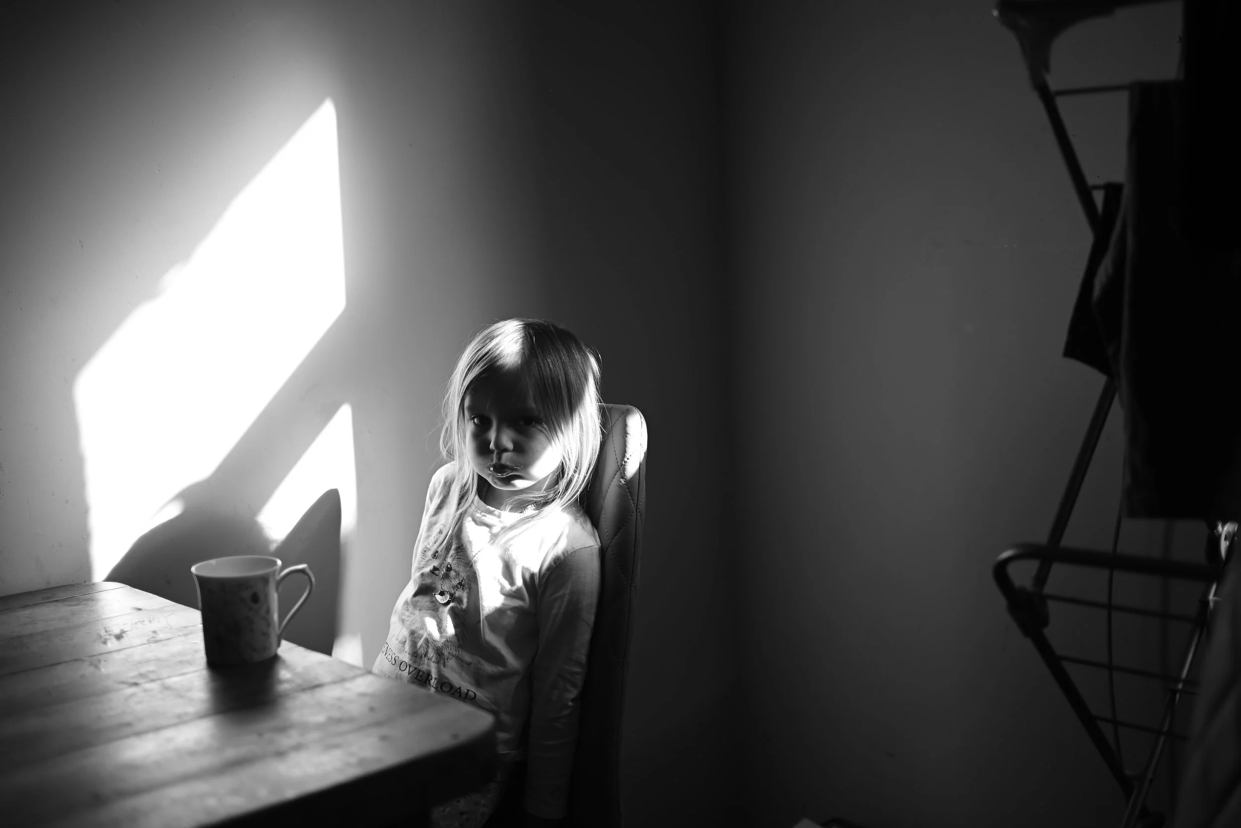 Sunny window and glass of milk