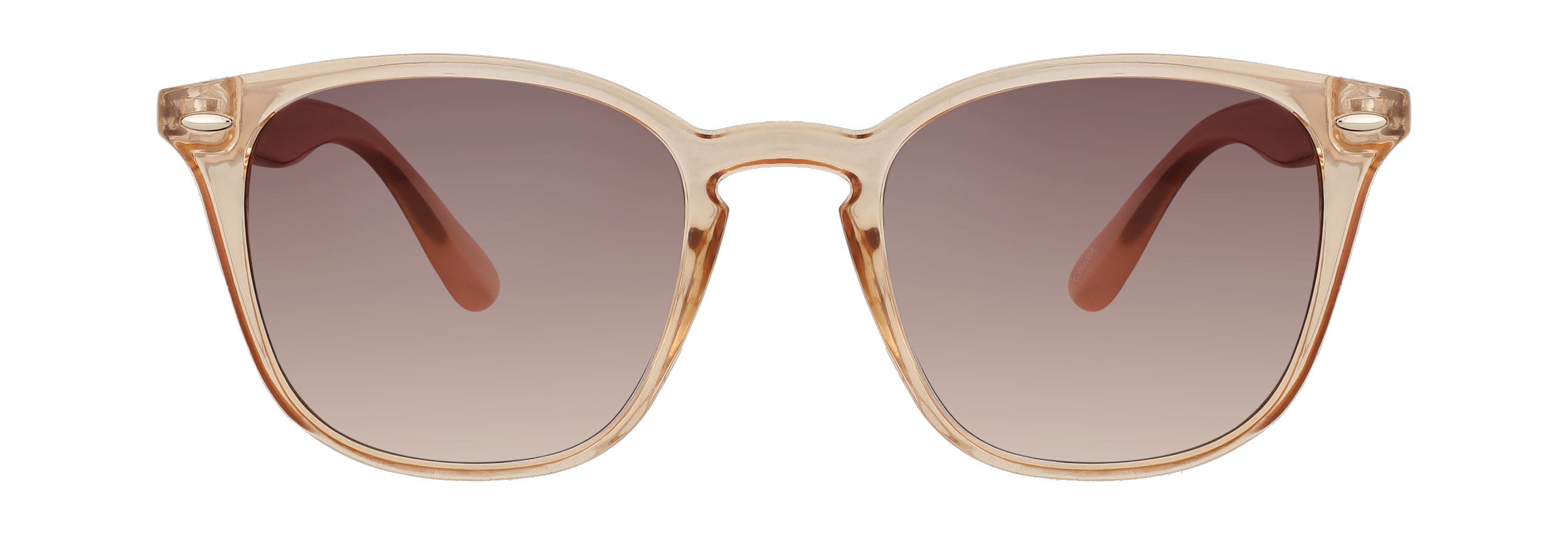 Gafas de sol de montura transparente y lentes de tono marrón