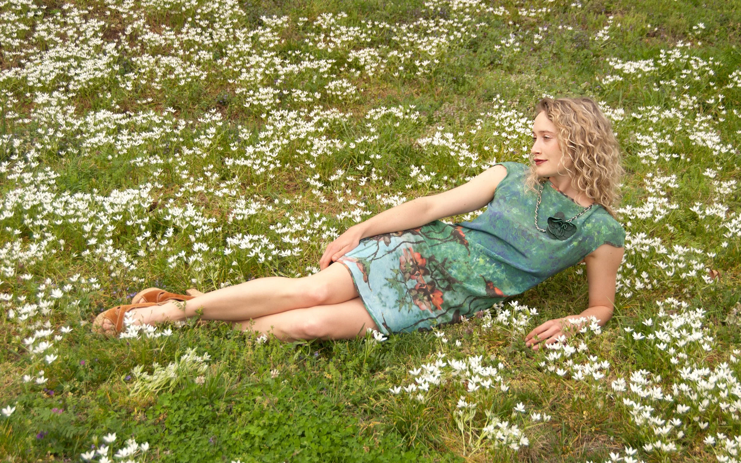 Ophelias Soliloquy Collection-Silk printed dress
