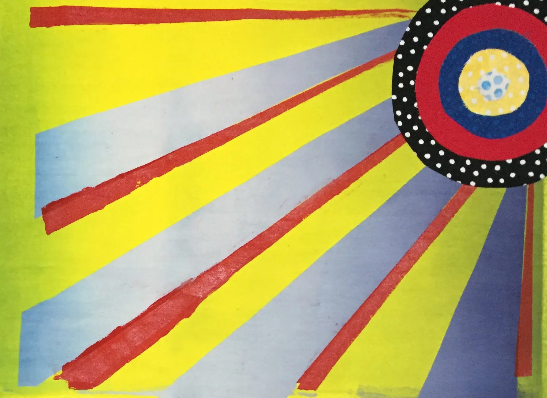 Hand dyed, screen printing, and fabric collage