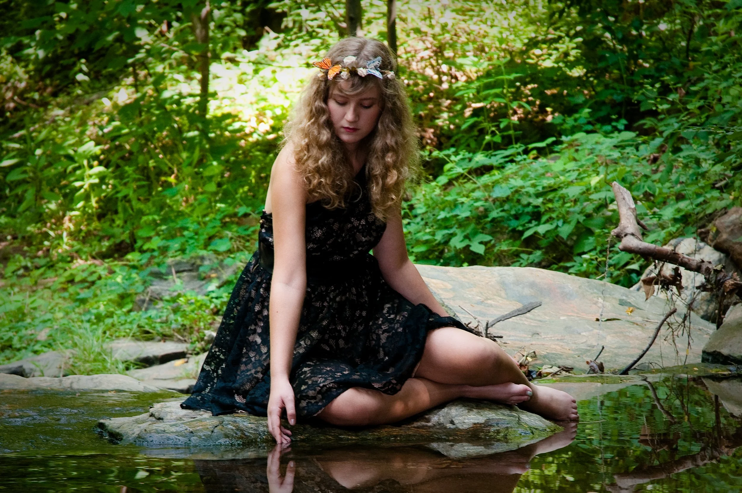 Ophelias Soliloquy Collection- Leather and lace dress
