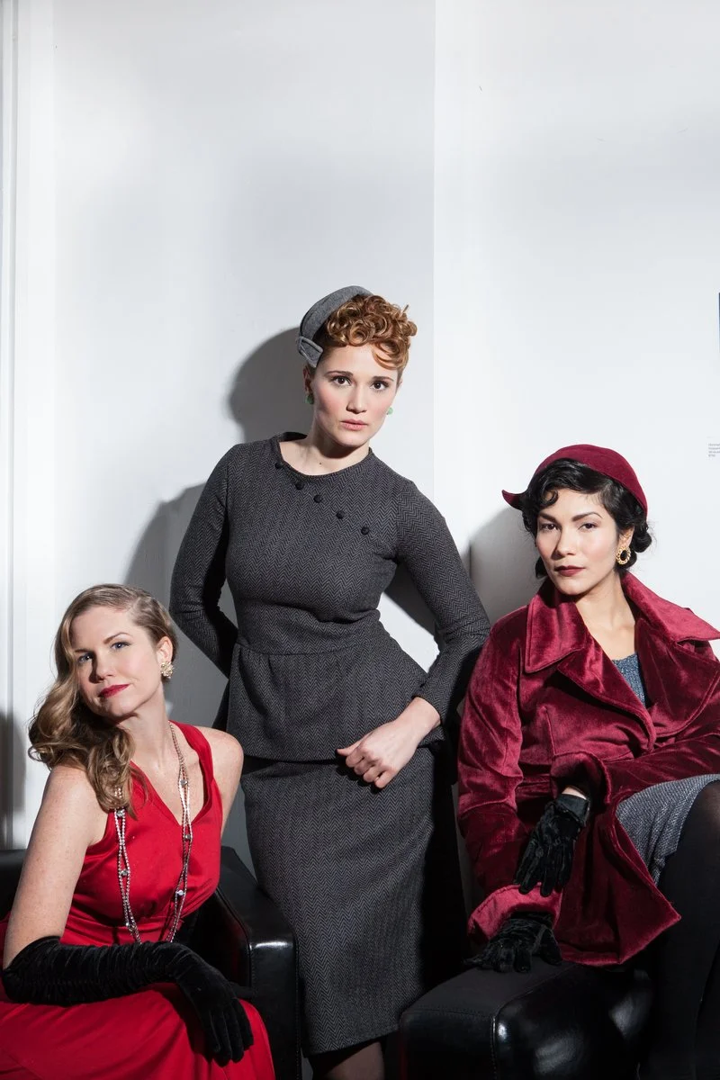 Fashion Editorial featured in Verve Magazine 
Red dress, wool suit, velvet coat, wool pencil skirt and grey sweater